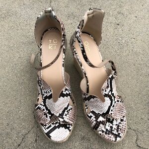 Yoki Women's Snakeskin Espadrille Sandals 8.5
